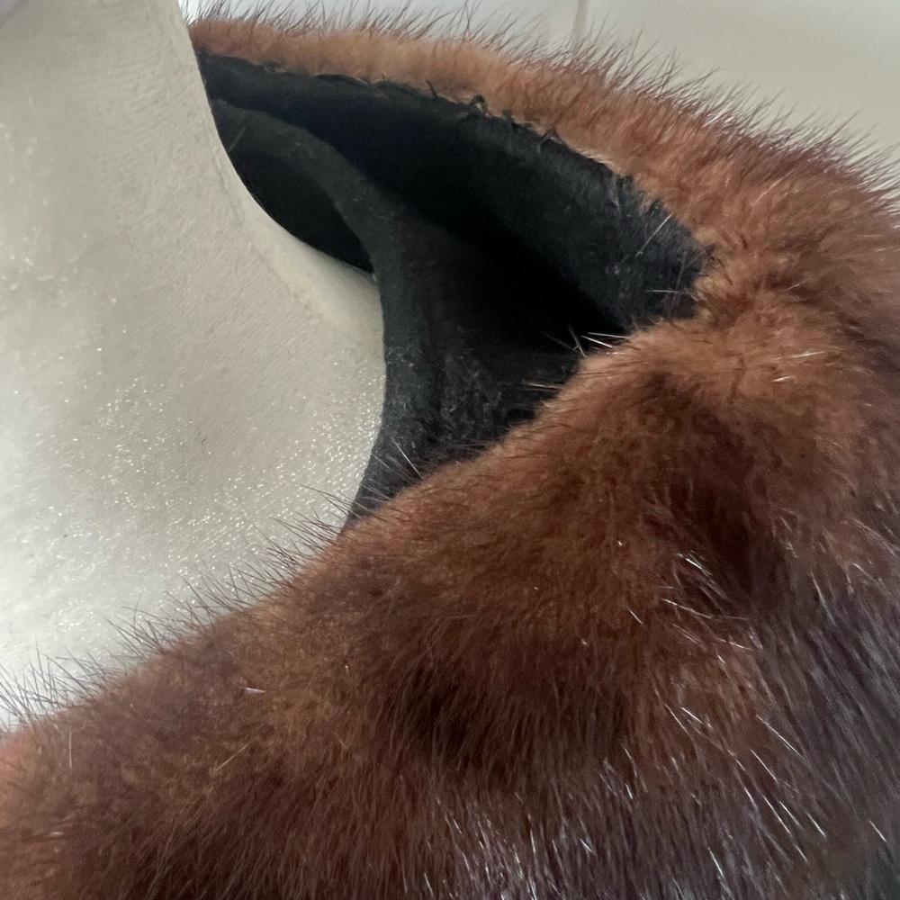 Vintage Black Cashmere Coat with Fur Collar - Picture 5 of 13